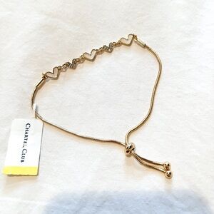 Charter Club Gold-Tone White Heart Slider Bracelet